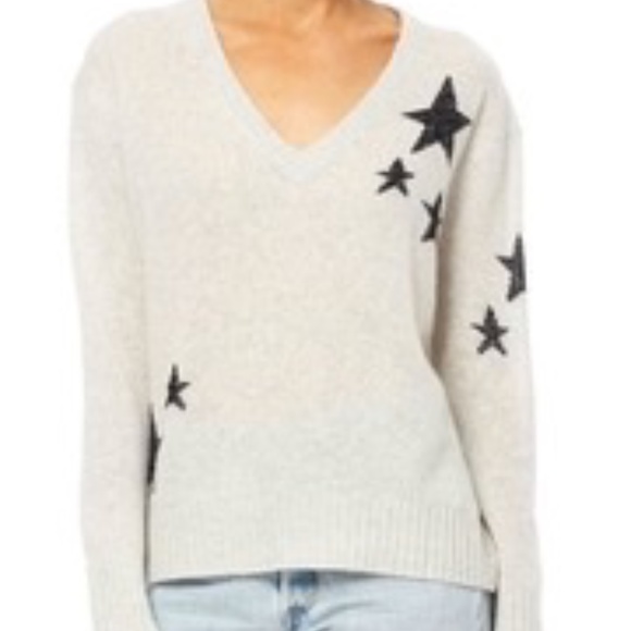 360 Cashmere Sweaters - 360 Cashmere beautiful beige sweater with black sparkle stars  Sold Out!  $400